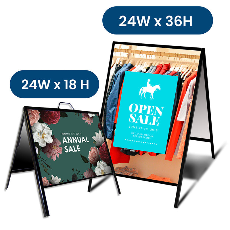 Heavy-Duty A-Frame Sidewalk Sign – Complete Kit with 2 Custom Signs
