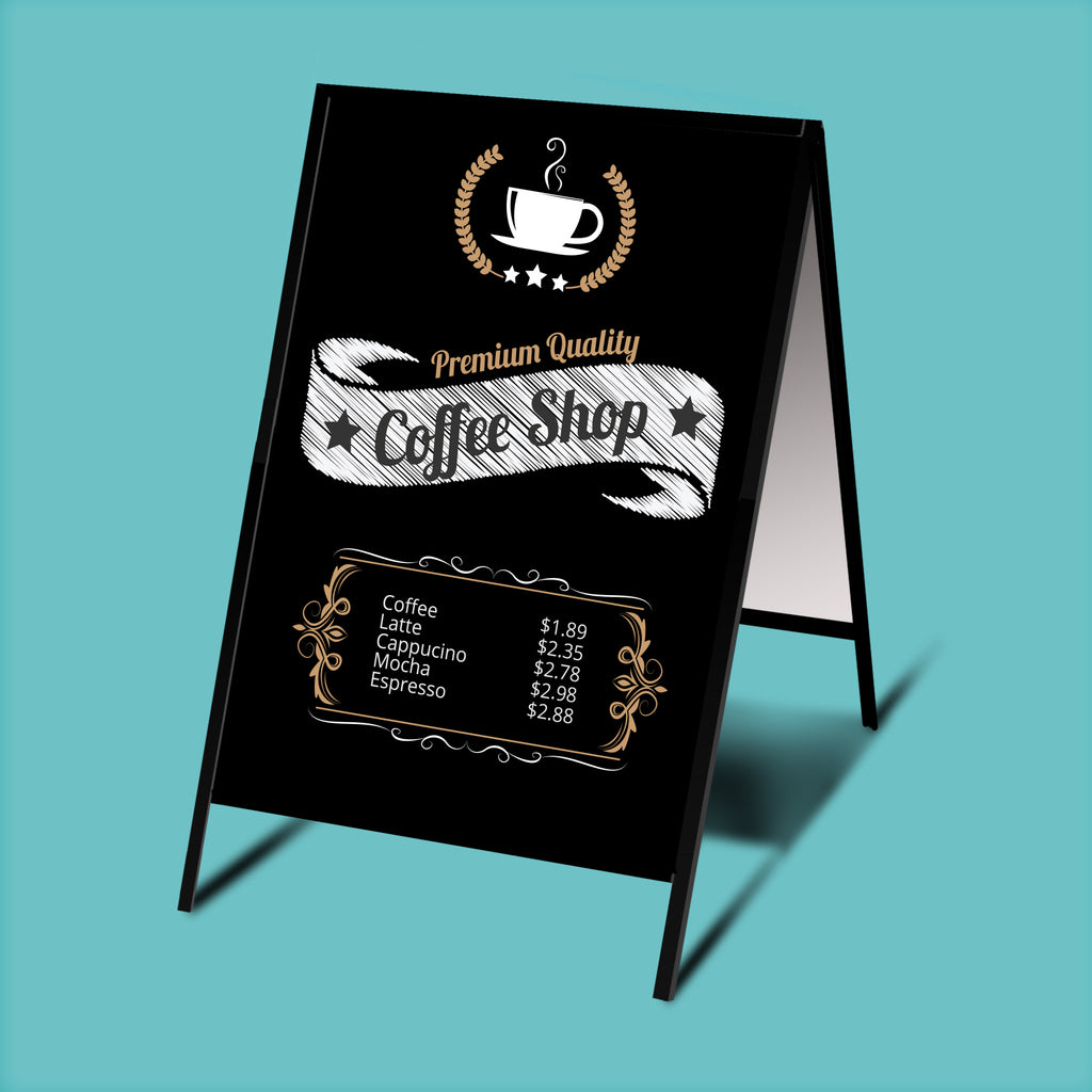 Heavy-Duty A-Frame Sidewalk Sign – Complete Kit with 2 Custom Signs