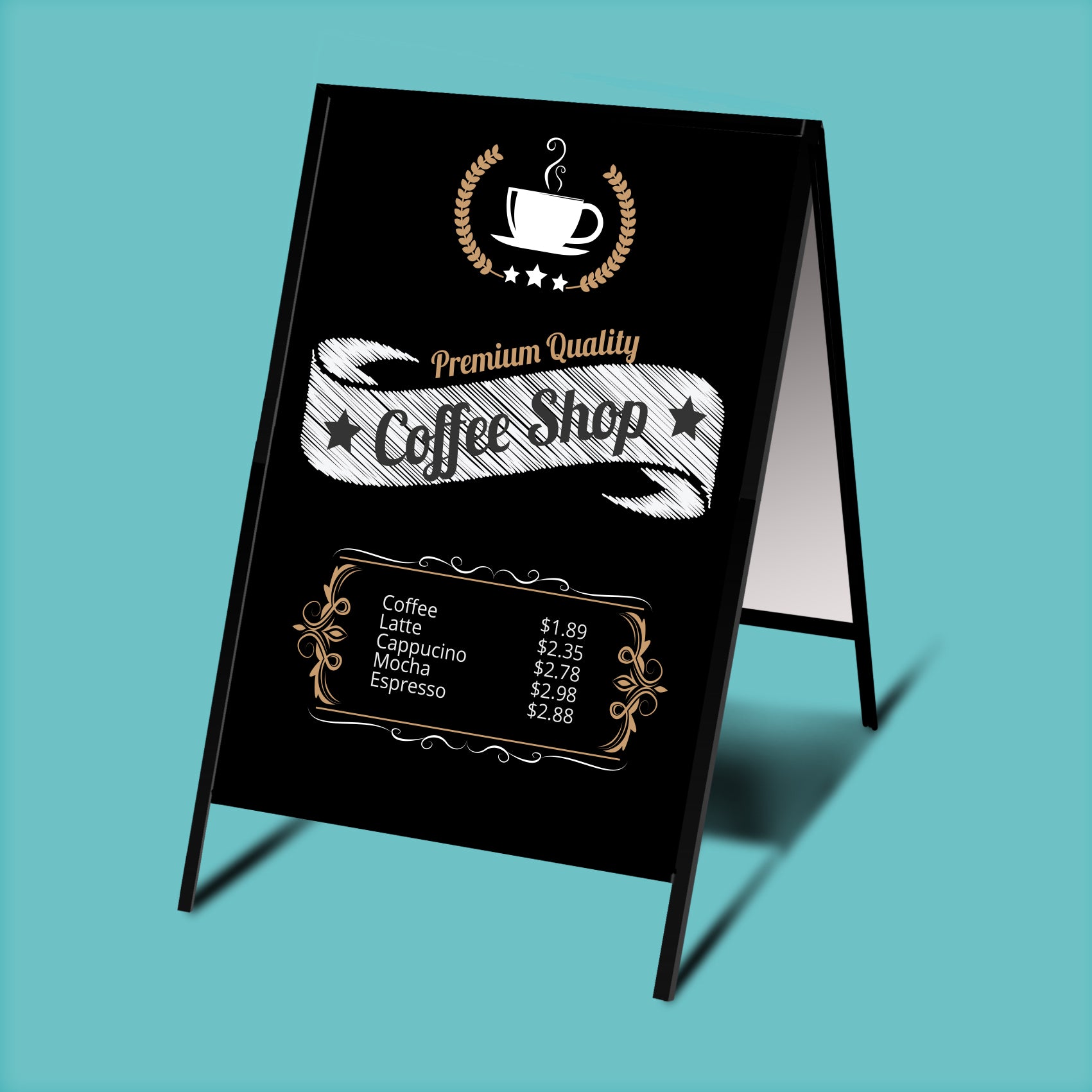 Heavy-Duty A-Frame Sidewalk Sign – Complete Kit with 2 Custom Signs